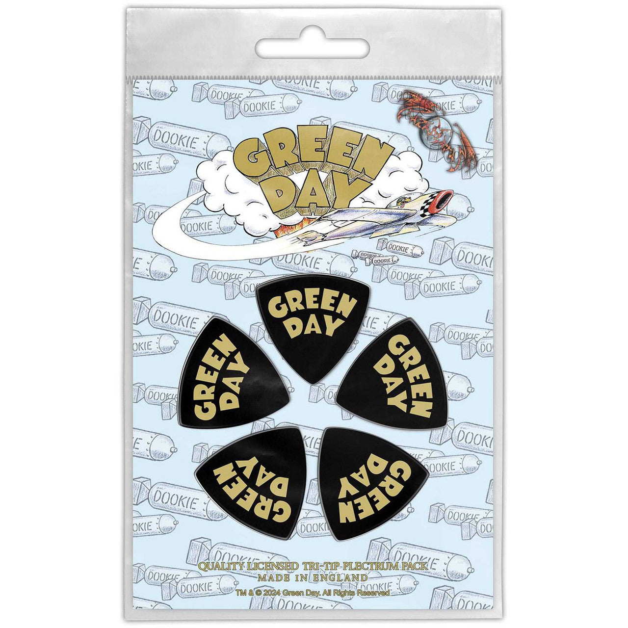 Green Day Tri-Tip Plectrum Pack: Dookie Logo