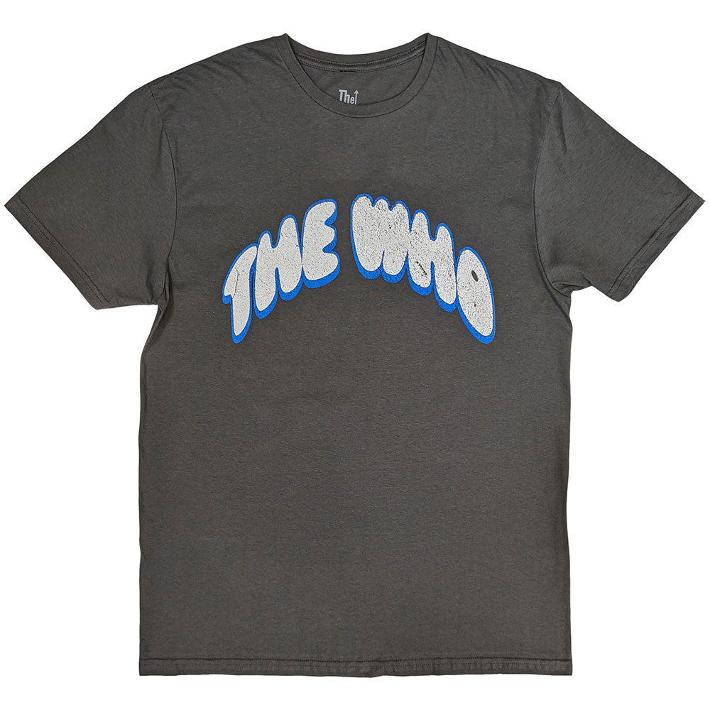 The Who Unisex T-Shirt: Flag Cartoon (Charcoal Grey) (Back Print)