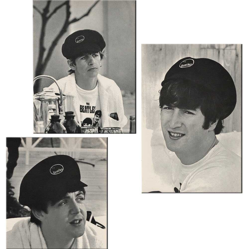 The Beatles Unisex Corduroy Help! Hat: Oval Logo (Navy Blue)