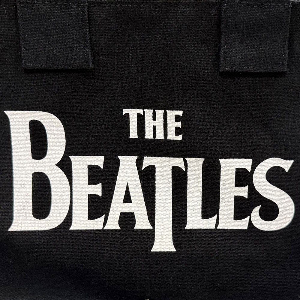 The Beatles Cotton Tote Bag: Abbey Road & Drop T Logo (Black) (Back Print)