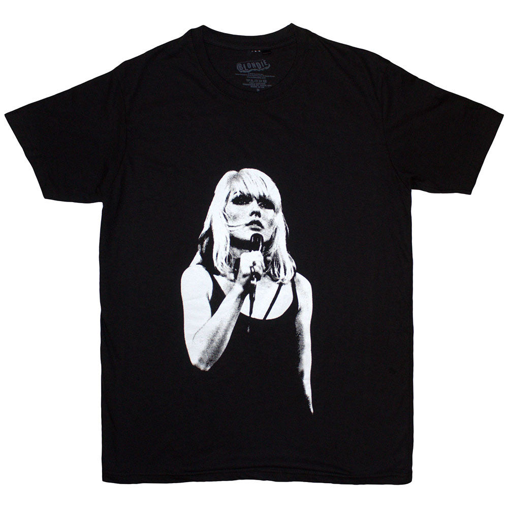 Debbie Harry Ladies T-Shirt: Open Mic. (Black)