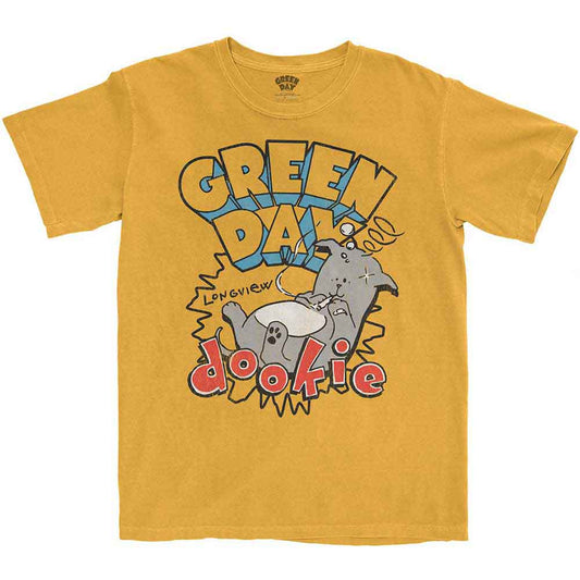 Green Day Unisex T-Shirt: Dookie Longview (Orange)