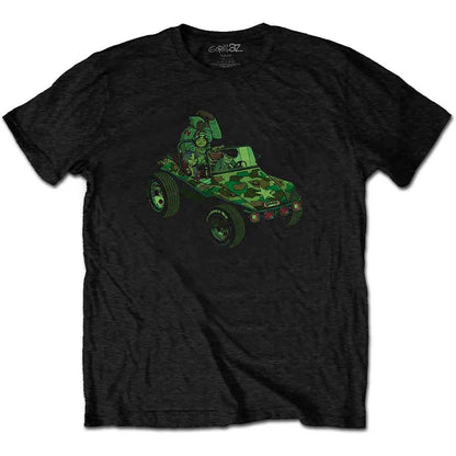 Gorillaz Unisex T-Shirt: Group Green Geep (Black) (Back Print)