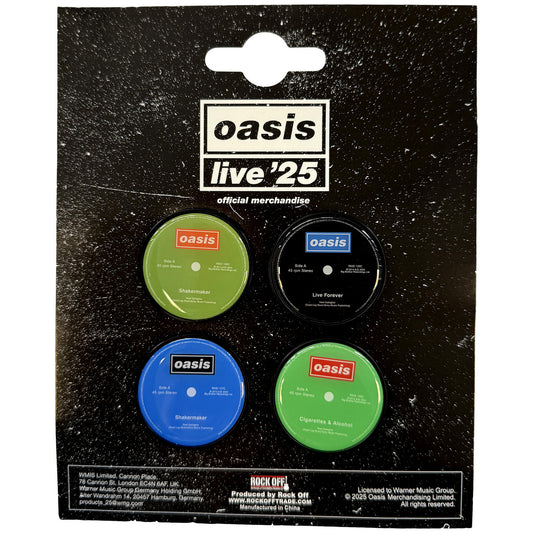 Oasis Magnet Set: Single Discs (Ex-Tour) Oasis Fridge Magnet Set: Single Discs (Ex-Tour)
