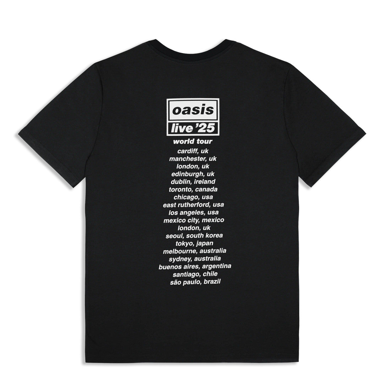 Oasis Collage Live '25 World Tour T-Shirt (front & back print)