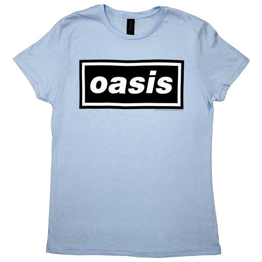 Oasis Ladies T-Shirt: Decca Logo (City Blue)