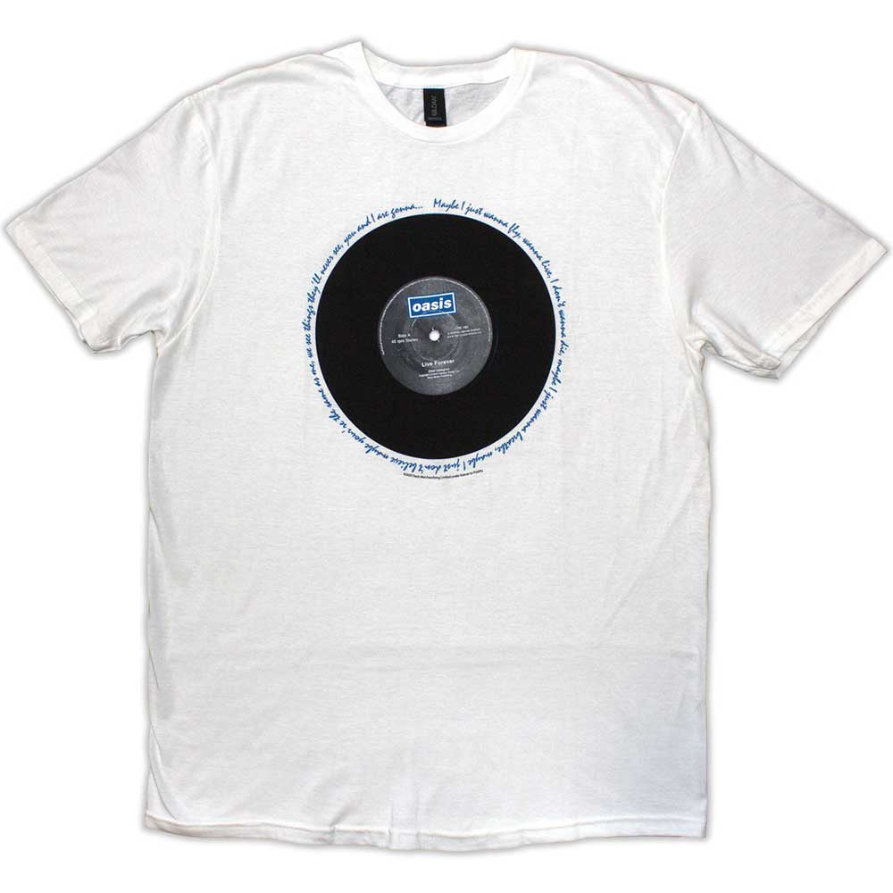 Oasis Unisex T-Shirt: Live Forever Single (White)