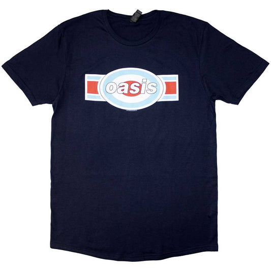 Oasis Unisex T-Shirt: Oblong Target (Navy Blue)