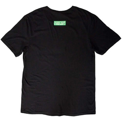 Oasis Unisex T-Shirt: Maine Road Football Pitch (Black) (Back Print)