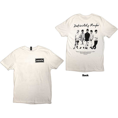 Oasis Unisex T-Shirt: Definitely Maybe Promo (White) (Back Print)