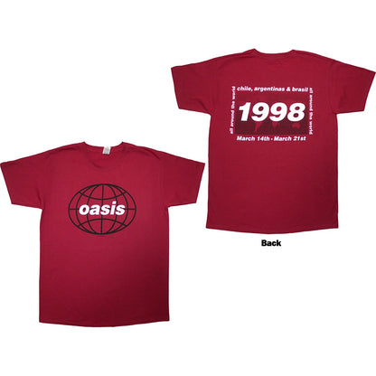 Oasis Unisex T-Shirt: 1998 World Tour - Colour T-shirts