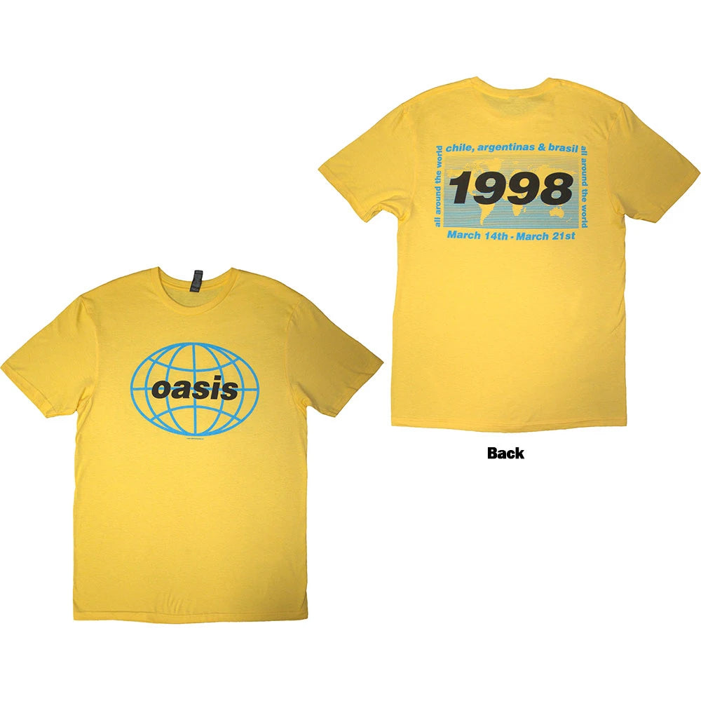 Oasis Unisex T-Shirt: 1998 World Tour - Colour T-shirts