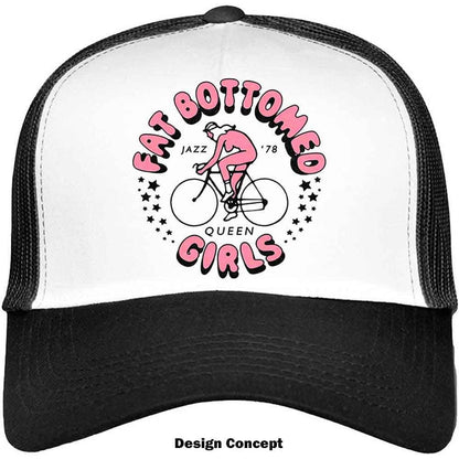 Queen Unisex Trucker Cap: Fat Bottomed Girls (Black & White)