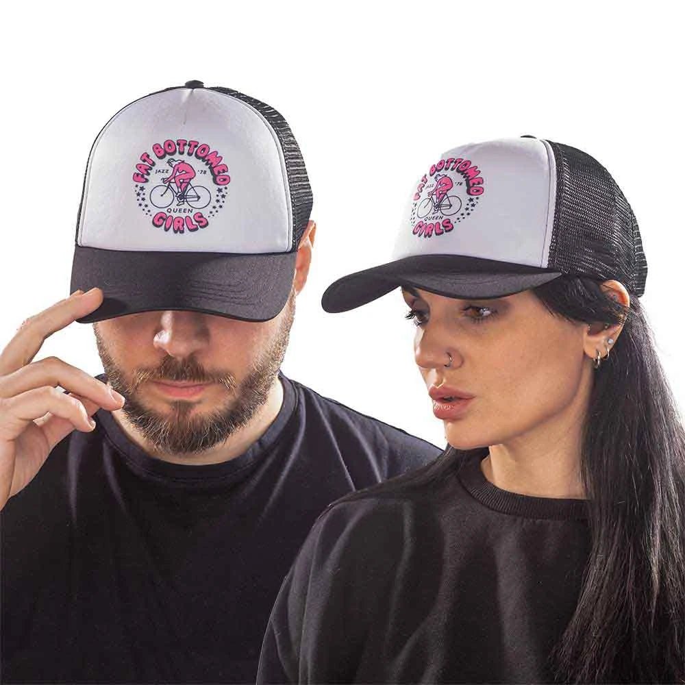 Queen Unisex Trucker Cap: Fat Bottomed Girls (Black & White)